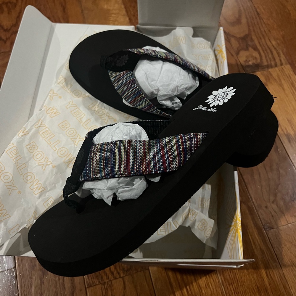 New in box Yellowbox flip flops.  Size 7.5 Women’s.
